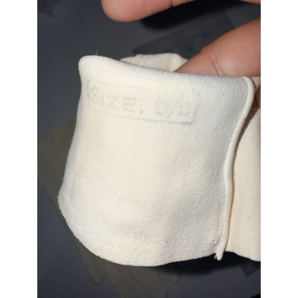 Vintage White Off White Kid Leather Gloves Van Raalte 6 1/2 long Cream‎ Q